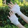 Double Ruffle Lace Gloves: Lolita-Style Wristlet Sleeves for Nail Art Photography Props