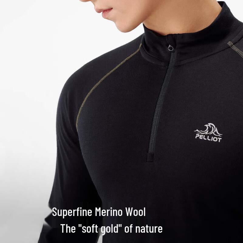 Pelliot Men's Outdoor Stand-Collar Long Sleeve T-Shirt