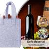 2Pieces 6 Bottle Wine Bag Nonwoven Felt Fabric with Dividers and Handle Wine Bottle Carriers Handbag for Camping Picnics