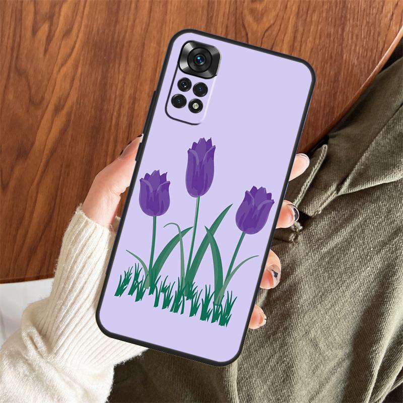 Tulips Flower Spring Case For Xiaomi Redmi Note 14 Pro 13 12 11 10 15 Pro Plus Redmi 15 C 13 10C 12C 14C 13C Cover