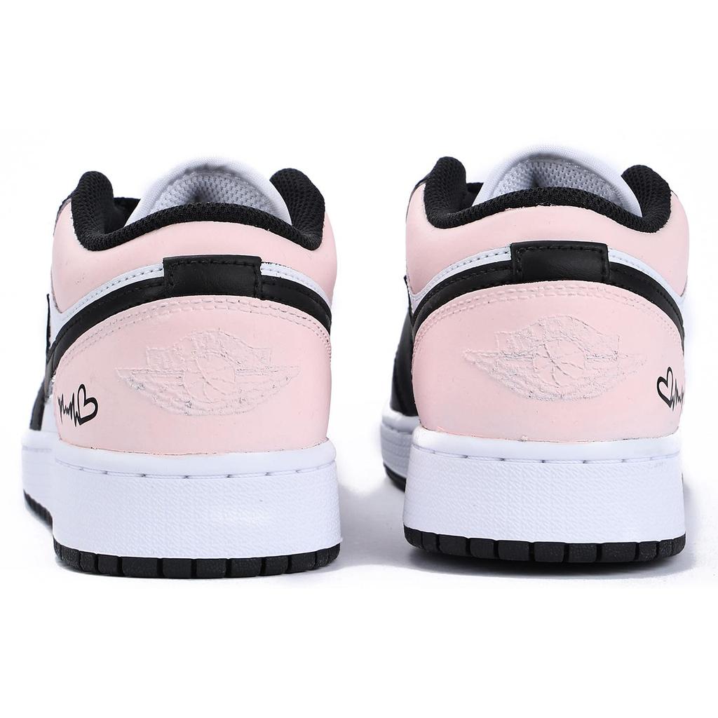 Jordan Air Jordan 1 Chestnut Leather Slip Resistant Coverage Low top Vintage Basketball Shoes GS Black Pink 553560-131(Team59-SBOX)
