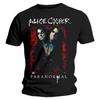Herren Alice Cooper Paranormal Splatter Slim Fit T-Shirt Medium Schwarz