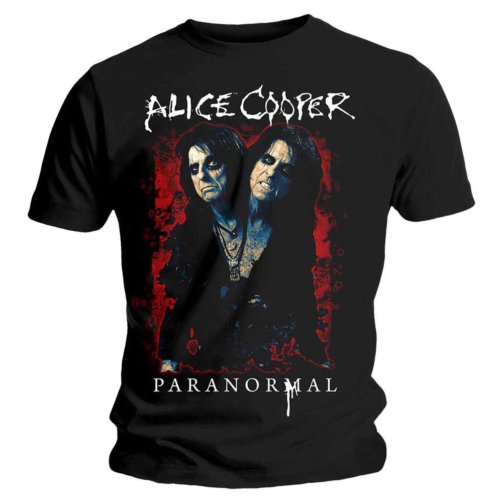 Men s Alice Cooper Paranormal Splatter Slim Fit T-shirt Medium Black 4XL