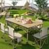 Portable Folding Picnic Table - Roll-Up & Thickened Design for Camping