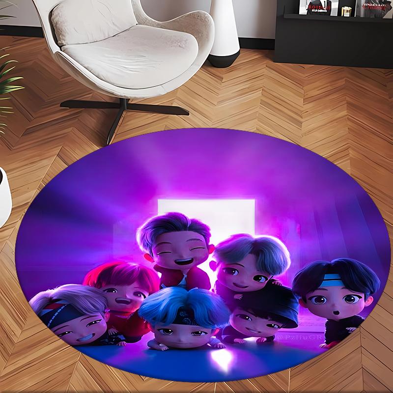 Kpop (14) Okrągły dywan biurowy Dekoracyjny dywan podłogowy do biura, sypialni, salonu i przestrzeni domowej
