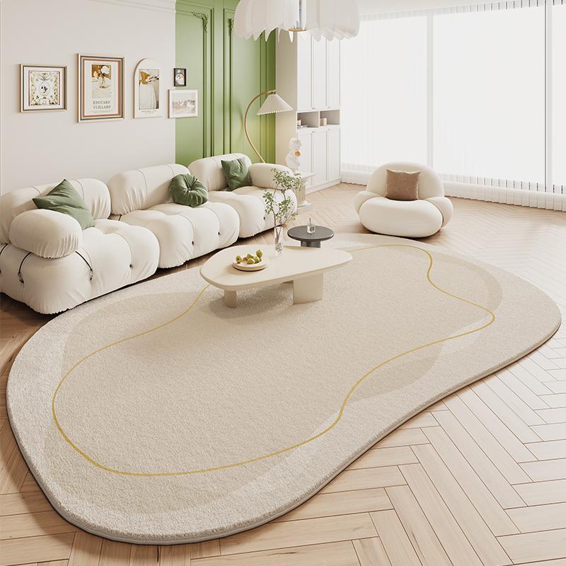 Green Carpet Living Room Shaped Cream Style  New Plush Irregular Bedroom Bedside Floor Mats Home Decoration