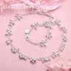 Elegant 925 Sterling Silver Delicate Beaded Necklace for Women, Fashionable Party Wedding Gift Jewelry