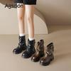 Brown Martin boots new autumn platform pile short boots Maillard western cowboy boots