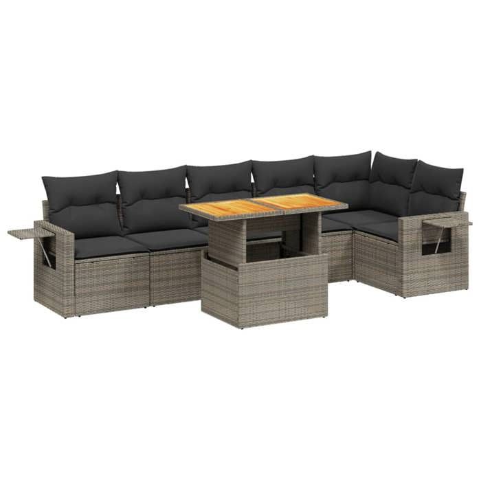 VidaXL Garden Lounge Set with Cushions 7 Pcs, Patio Sofas, Patio Furniture Set, Outdoor Furniture, Grey 3271767