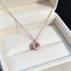 Beautiful Trendy Zinc Alloy Gold Plated Purple Zircon Pendant Link Chain Necklace Women's Everyday Jewelry Gift Collection