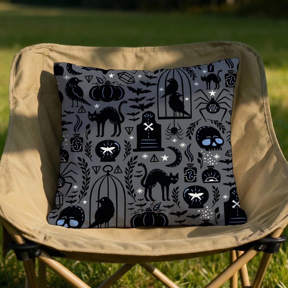 

Halloween witch hat Cushion Cover Soft Reversible Durable Pillow Cover MultiScene Use for Home Car Daily Comfort 30x30cm