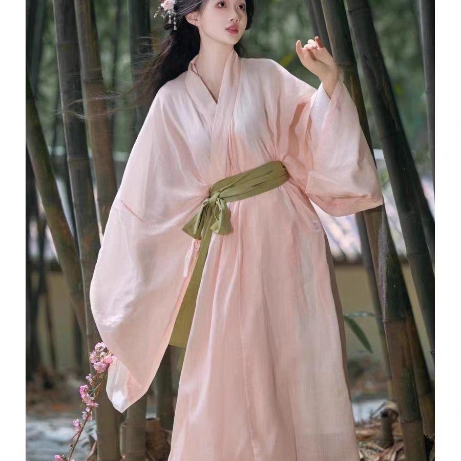 Chinese Wei And Jin Style Hanfu Daily Improved Cross-collar Suit
