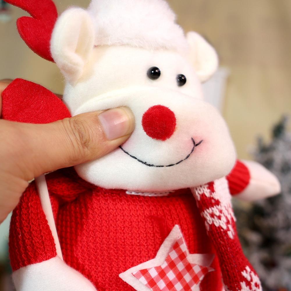 Knitted Style Christmas Doll Ornament Santa Claus Snowman Elk Decoration  Wall Decoration