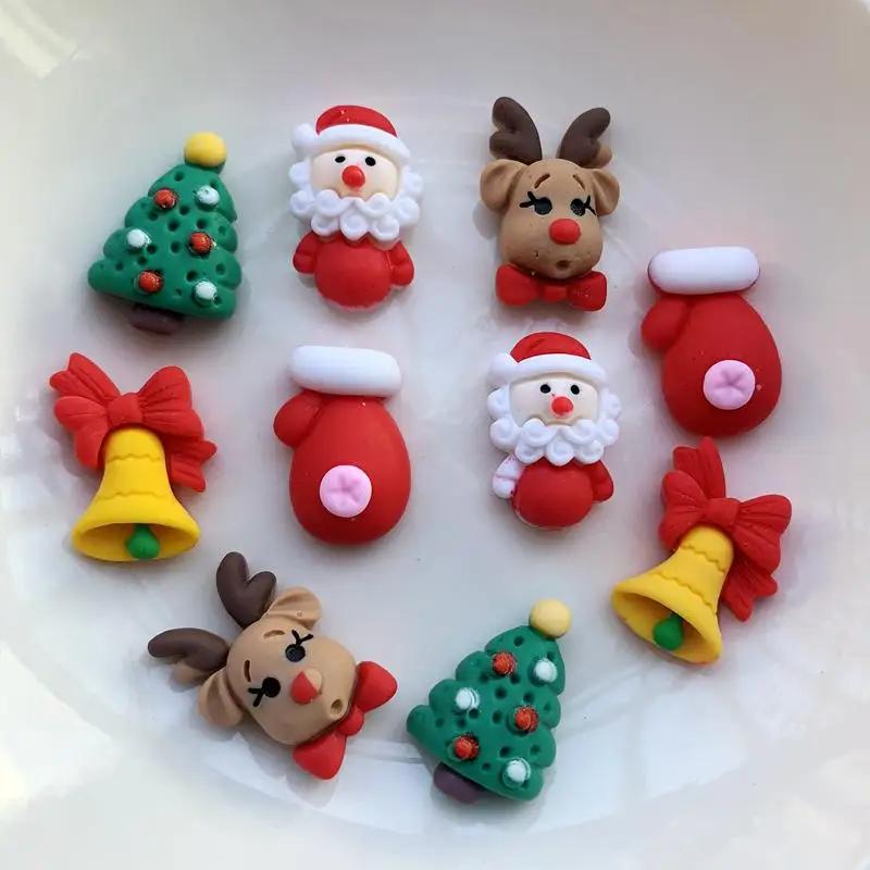 Cute resin Christmas snowflake Collection Cartoon Flat Back Cabochon Scrapbook Kawaii DIY Embellishments Accessories