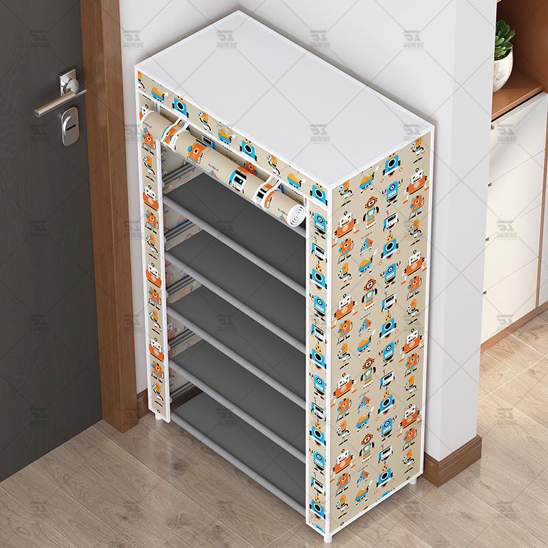 Multi-Layer Indoor Shoe Rack with Curtain