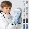 7-12 Years Old Boys and Girls Waterproof Insulated Kids Dinosaur Snowboarding Ski Gloves