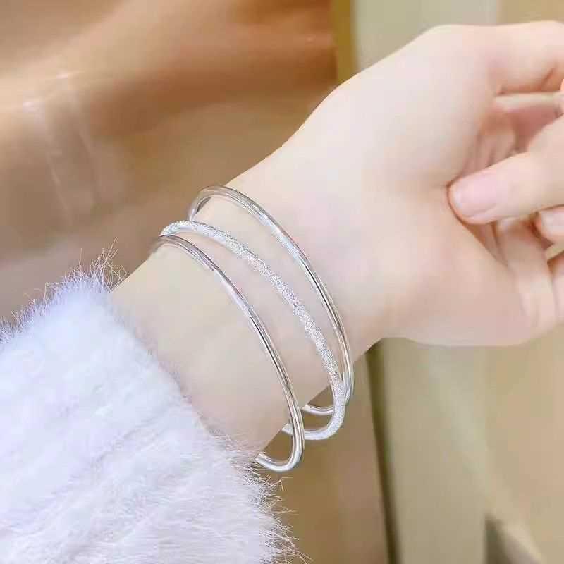 Three Lives Three Worlds Pure 9999 Sterling Silver Bracelet for Women - Young Style Gift for Girlfriend