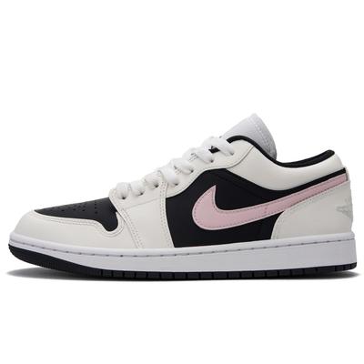 Air Jordan 1 Strawberry Cheese Low Top Vintage Basketball Shoes Women's Black White Pink DC0774-101(Team990-)