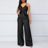 Plus Size Women Summer Jumpsuits Rompers Off Shoulder Denim Jeans Elastic High Waist Playsuits Overalls
