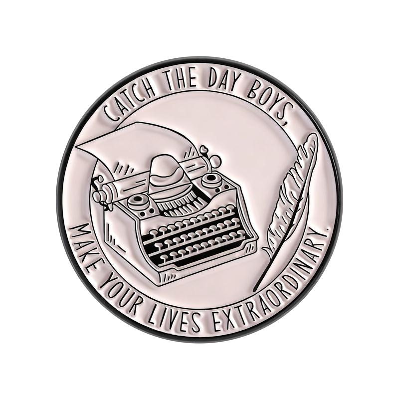 

Poetry Poem Movie Enamel Pins Comedy Film Brooches Lapel Badges Classic Books Quill Pen Jewelry Gift for Friends