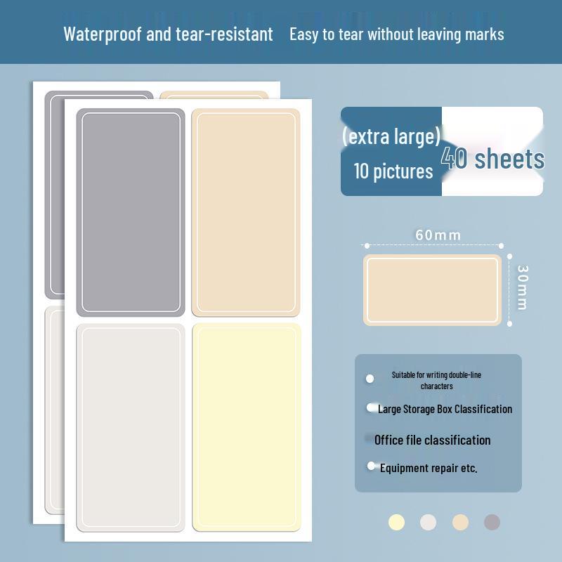 Водонепроницаемые Милые Самоклеящиеся Цветные Наклейки для Имени с Возможностью Записи для Домашней Маркировки