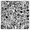 100Pcs Black And White Gothic Waterproof Graffiti Stickers For Helmet Bicycle Hand Account Pencil Case Decal Sticker Story Store