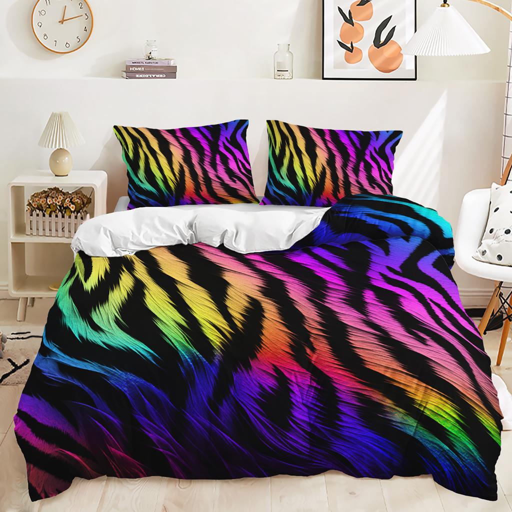 Heimtextilien 3D Digitaldruckmuster Verschiedene Größen Bettbezug Kissenbezug Schlafzimmer (3-teiliges Set) Bettwäsche-Set