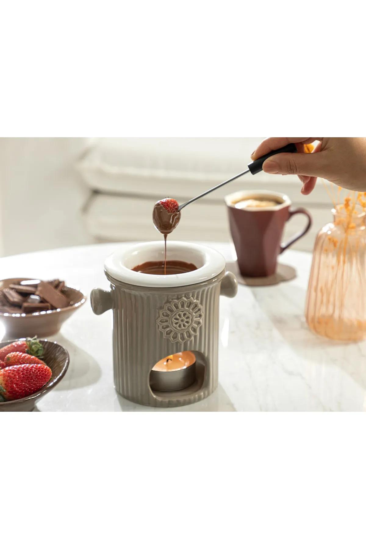 

English Home Enjoy Stoneware Fondue Set 250 Ml Beige