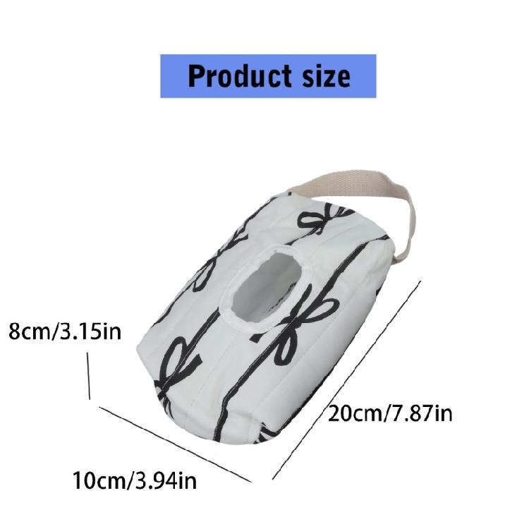 Pack of 2 Reusable Sturdy Cotton Wet Wipes Storage Bags Striped with Bowknot Decoration for Diaper Changes On the Way