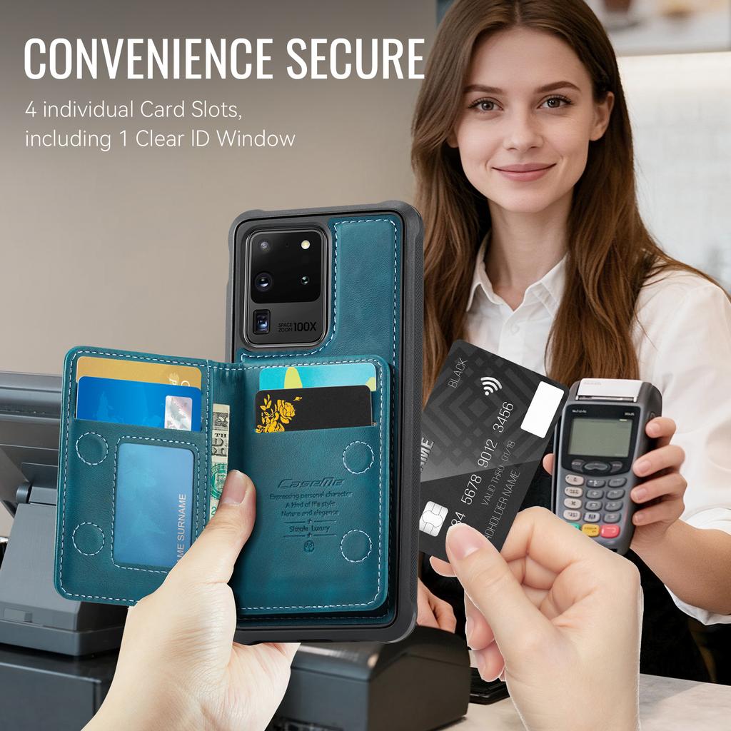 For Samsung Galaxy S20 Ultra Magnetic Case CASEME ME80 Series Leather PC TPU Phone Cover with Detachable Wallet