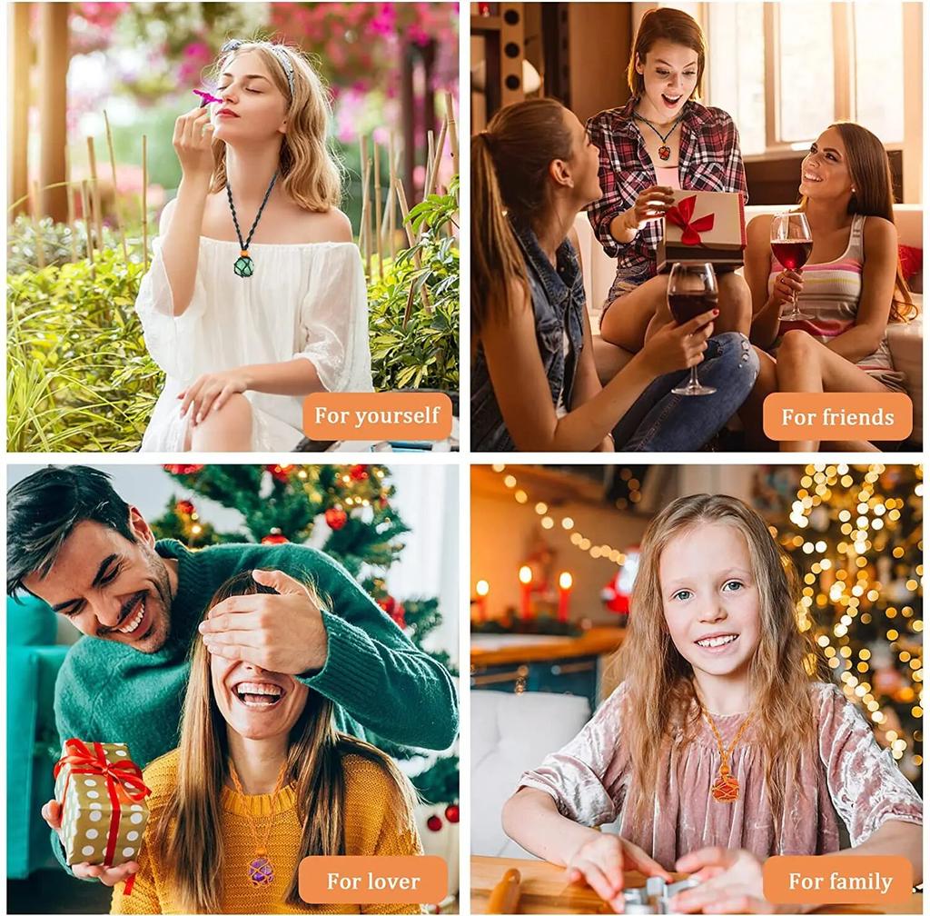 7pcs/Set 20-30mm Irregular Natural Stone Yoga Stone Bracelet Mesh Pocket Weaving DIY Jewelry Making Necklace Pendant Accessory