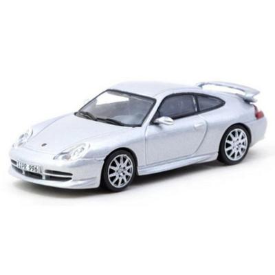 Tarmac Works X iXO 1/64 Porsche 911 GT3 (Type 996) Silver - GLOBAL64 Diecast Model Car