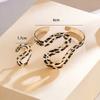 Niche Leopard Print Metal Irregular Bracelet S-shaped Opening Adjustable Ring Women's Set