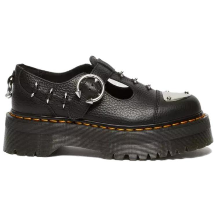 Dr. Martens Classic Round Toe Chunky Heel Casual Shoes Women Shoes Black 31441001
