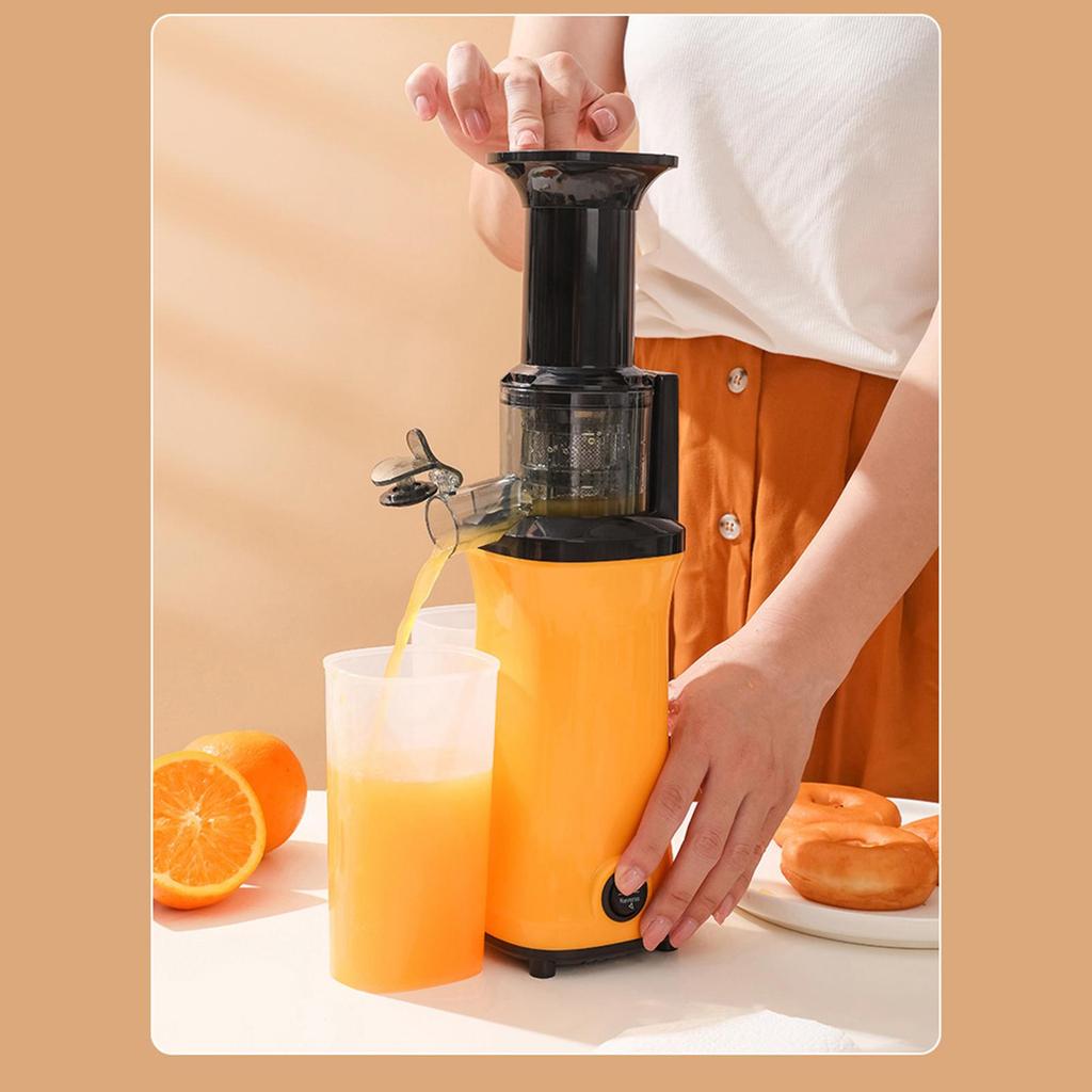Slow Masticating Juicer Easy to Clean Large feed Slot for Sport Travel Orange