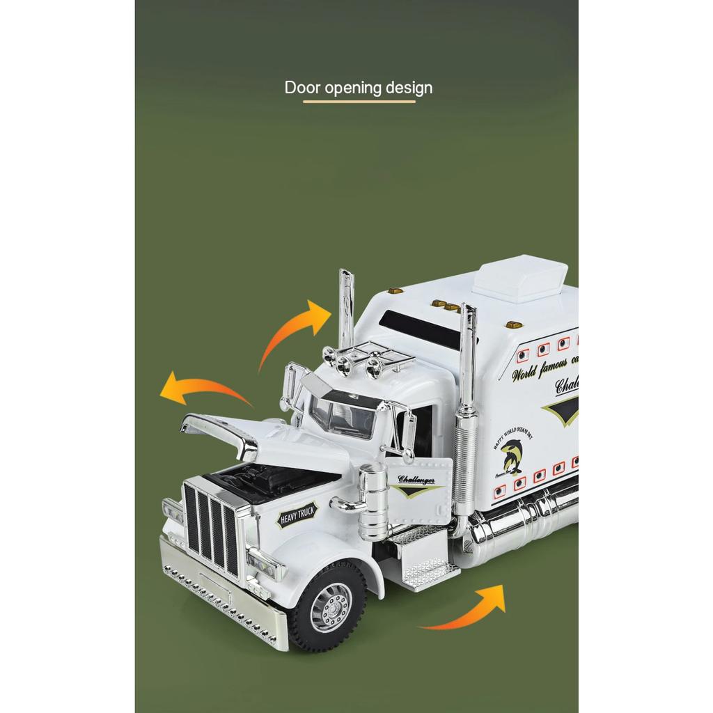Camioane Scara 1/24 Tractor Peterbilt 389 Camioane din Aliaj Model Diecast Jucărie cu Sunet și Lumină Decor Interior Casă Cadou pentru Băiat