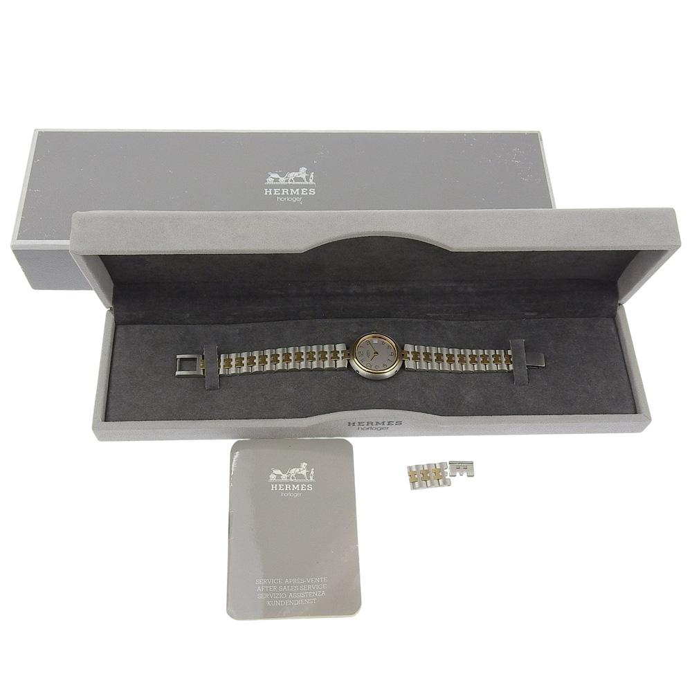 HERMES profile Watches SilverDial Stainless Steel Quartz Analog display Women Used