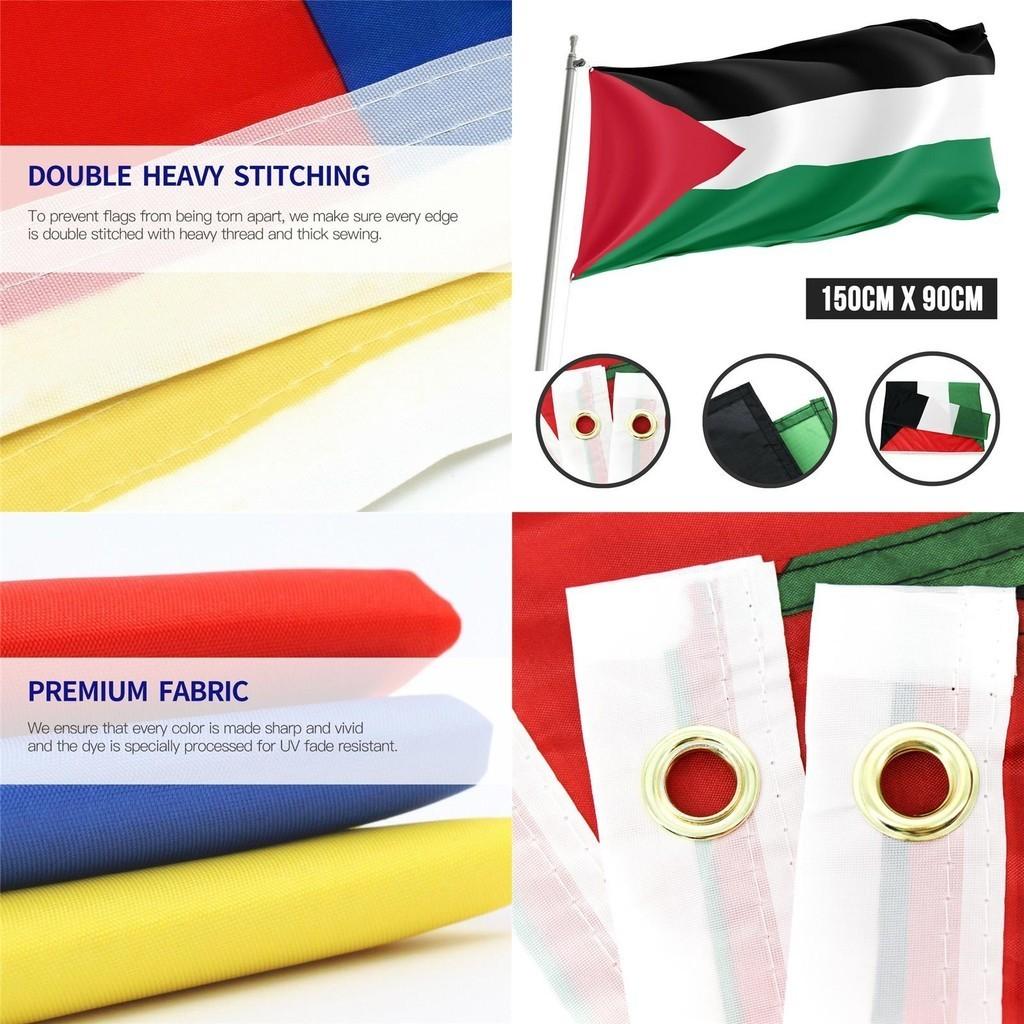 Grote 5 X 3 Ft Palestina Vlag Levendige Kleuren Woondecoratie Voor Palestijnse Supporters