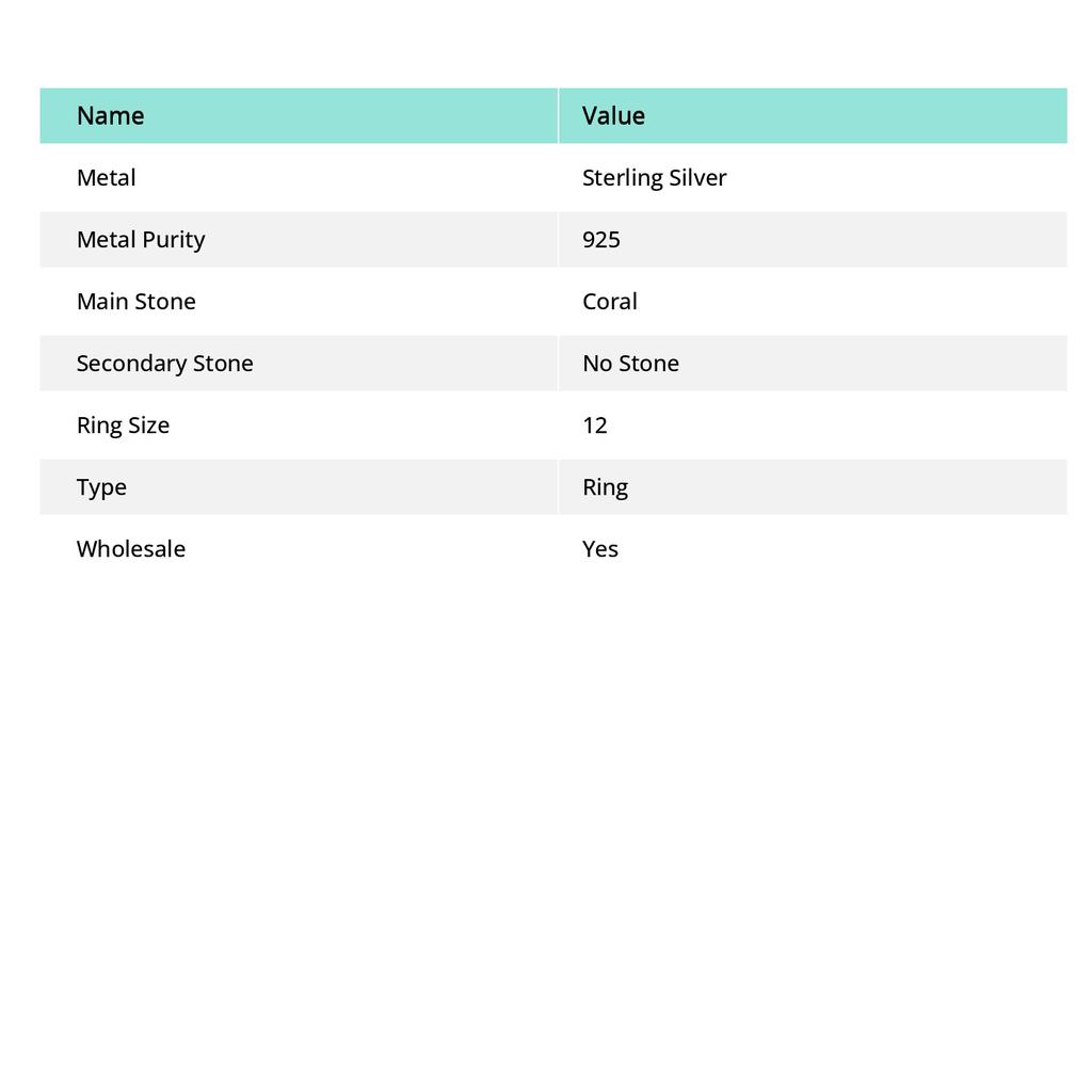 Natural Italian Red Coral Gemstone 925 Sterling Silver Gift Ring Size 12 D3m84