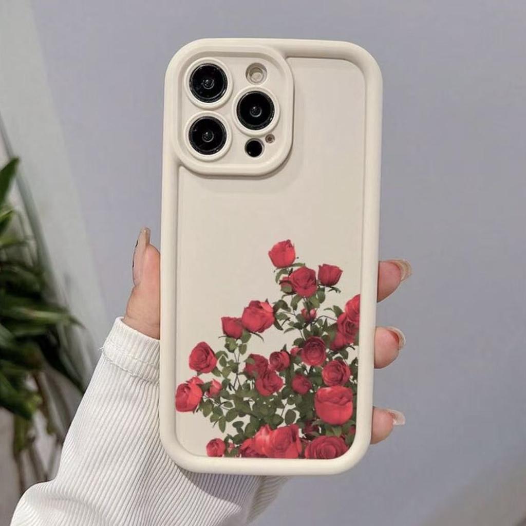 The new rose is suitable for iphone17pro mobile phone case, Apple 15 anti-drop 14 foreign trade 13promax personality 16x.