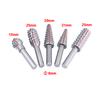 5pcs Steel Rotary Rasp File 1/4" Shank Rotary Craft Files Rasp Burrs Wood Bits Grinding Power Woodworking Hand Tool
