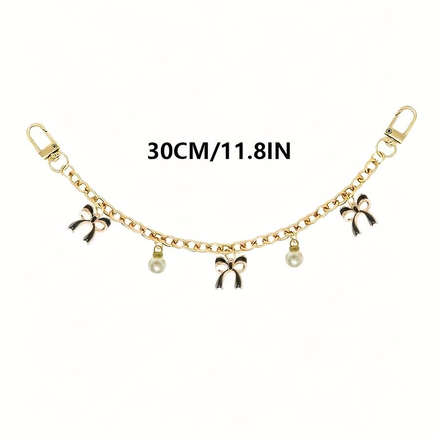Yogodlns Chain Bag Handle Chain Bag Decoration Personality Bow Pendant Cute Bow Alloy Bag Chain