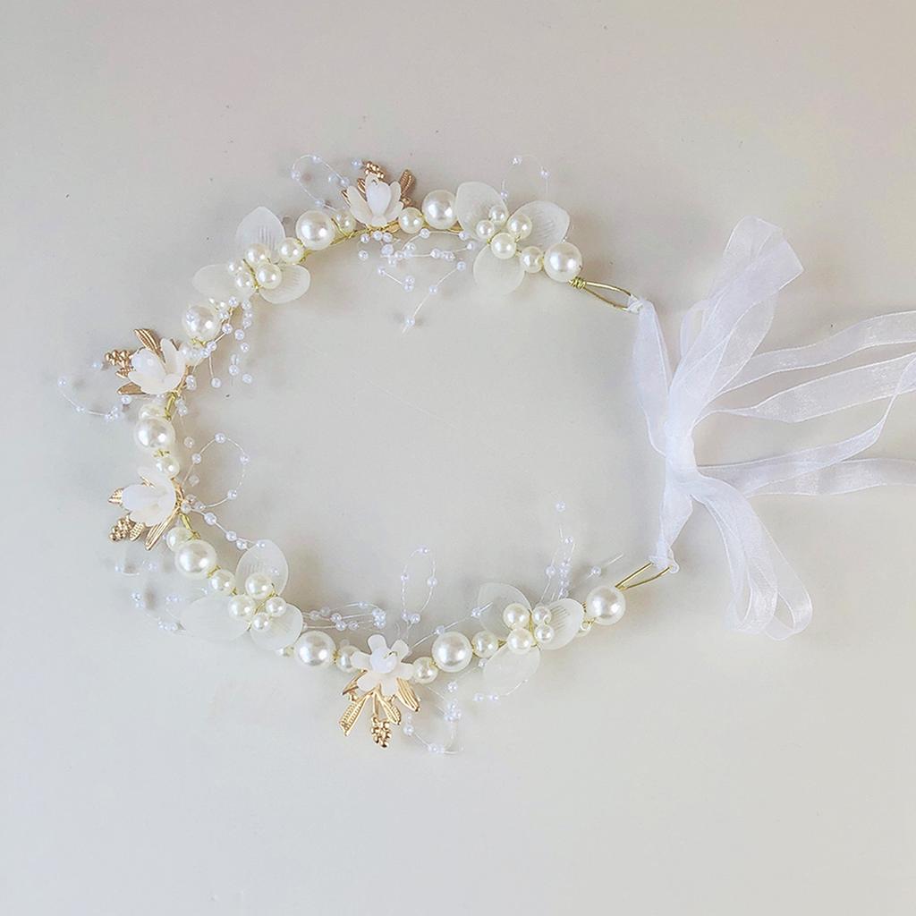 High Quality1/3/4 Pieces Girls' White Flower Crown with Artificial Pearls - Suitable for Daily Wear, Parties, Birthdays, Dances and Other Occasions
