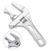Regulowany Klucz do Rur z Szerokim Szczęką Krótka Rączka Szerokie Otwarcie Instalacja Rur Wodnych Zlewu Kuchennego Łazienkowego Naprawa Kranu Klucz ze Stopu Aluminium