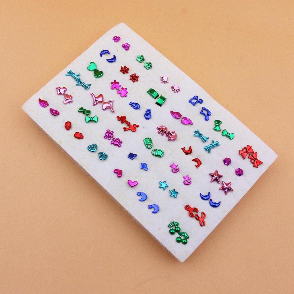 36 Pairs Mini Plastic Glue Needle Earrings: Random Mixed Styles, Sponge-Packed, Exquisite Set