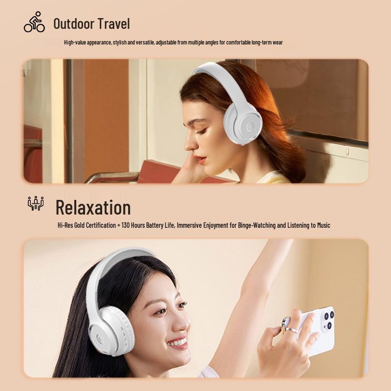 New Noise-Cancelling Over-Ear Wireless Bluetooth Headset with Card Slot and Extended Battery Life for Gaming.
