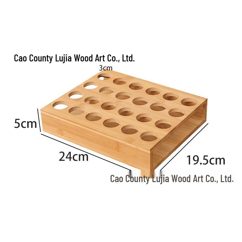 Wooden Multi-layer Essential Oil Display Rack with Multiple Slots