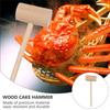 OUNONA Mini Wooden Hammers, Set of 30, Round Head, for Cake Cracking, Chocolate Cracking, Crab Cracking, Shell Cracking, Seafood Dishes, DIY Crafts,