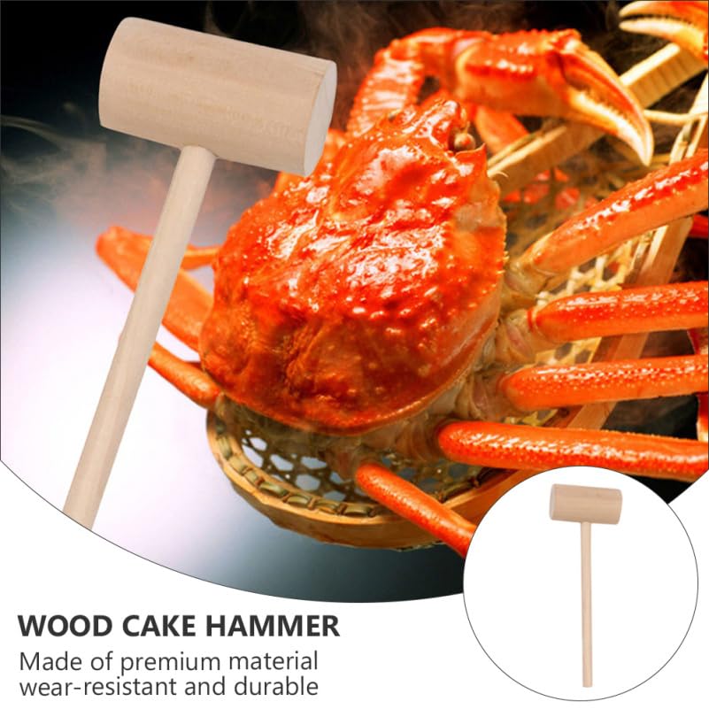 OUNONA Mini Wooden Hammers, Set of 30, Round Head, for Cake Cracking, Chocolate Cracking, Crab Cracking, Shell Cracking, Seafood Dishes, DIY Crafts,