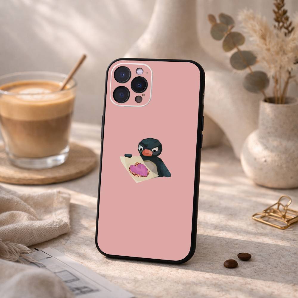 Funny Cartoon P-Pingu Phone Case For iPhone17 16 15 14 13 12 11 Pro Max Plus,5G Soft Black Case